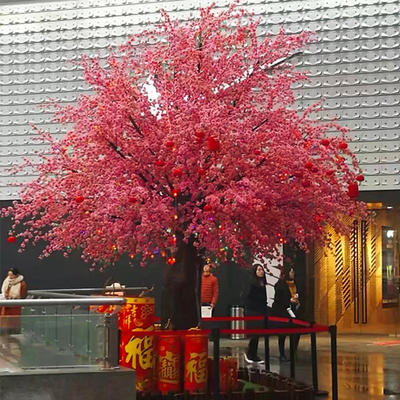 Garden Ornament Fake Bonsai Tree White Pink Flower Sakura Tree