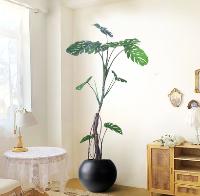 140cm/ 170cm faux monstera plant​ with Aerial Roots | Single Stem Silk Plant | Hotel Lobby Tree | Factory Direct