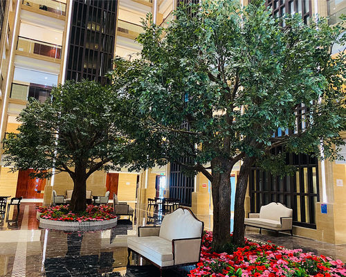 10-13ft Customizable Large Artificial Banyan Ficus Tree With Dense Canopy - Lobby Centerpiece For Commercial Spaces