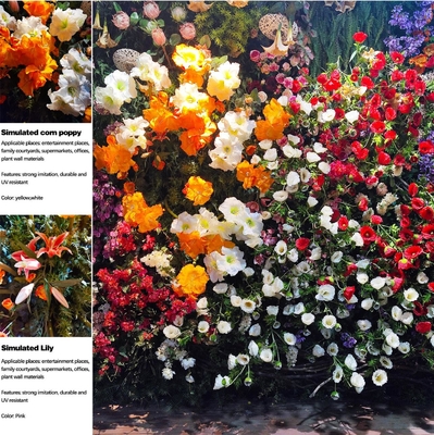 OEM 40cm Height Artificial Green Plant Wall Indoor Decorative