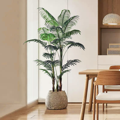 5ft 6FT 7ft Fake Tropical Palm Plant, Artificial Palm Tree, Pre Potted Faux Greenry Plant for House Living Room Outside Patio Office Home
