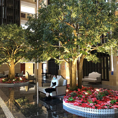 10-13ft Customizable Large Artificial Banyan Ficus Tree With Dense Canopy - Lobby Centerpiece For Commercial Spaces