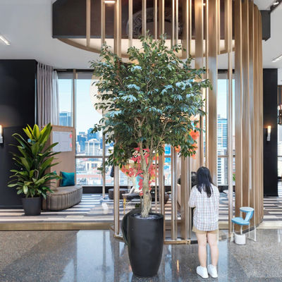Indoor/Outdoor Kunstseidenpflanze 2,8 m 9,3 ft Ficus Kunstbaum​ für Zuhause, Büro, Wohnzimmer und Gartendekoration