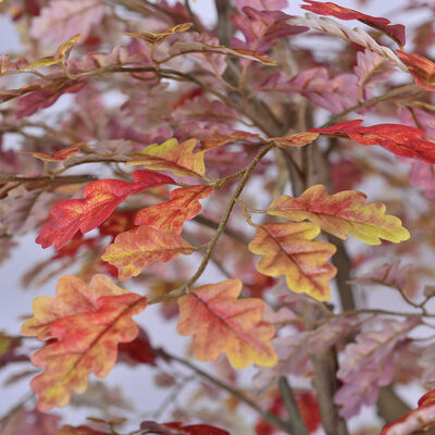 Commercial Artificial Autumn Oak Tree 280cm | Large Fall Foliage Tree for Hotel & Restaurant Ambiance